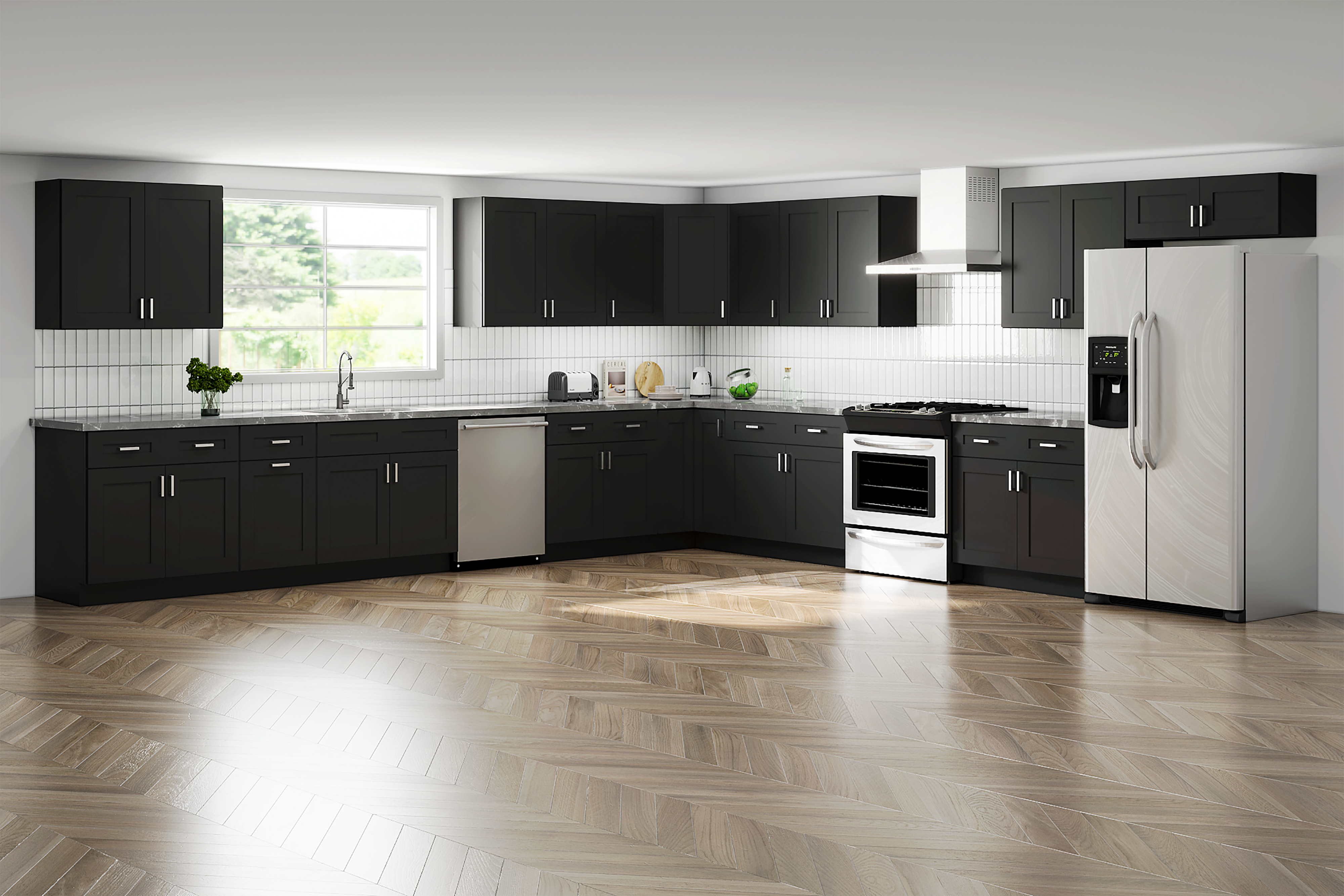 15 X 15 Onyx Black Shaker Kitchen
